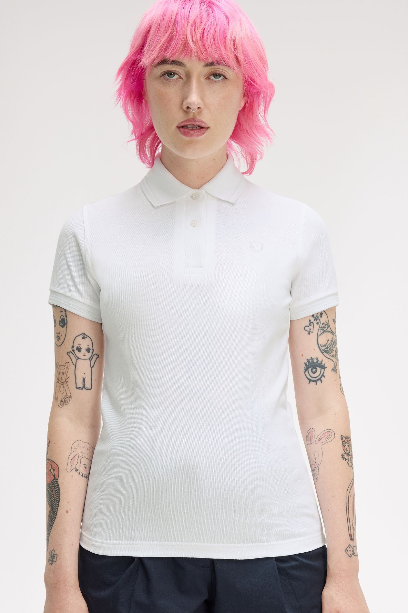 Fred Perry Made in England G12 Twin Tippd Polo Shirt (White/White)