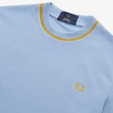Fred Perry Crew Neck Shirt M7 Sky 444-S