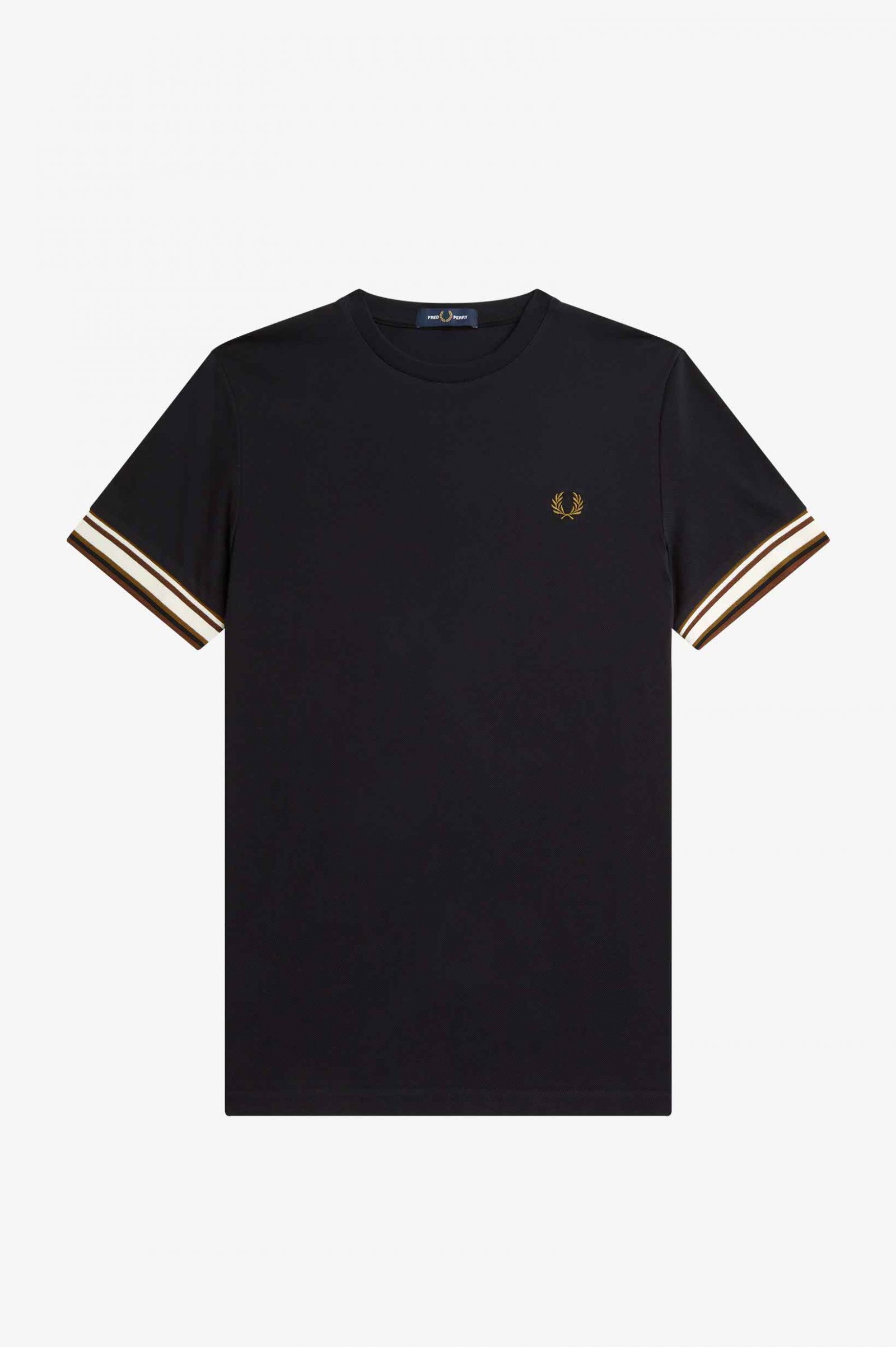 Fred Perry Bold Tipped Piqué T-Shirt in Black