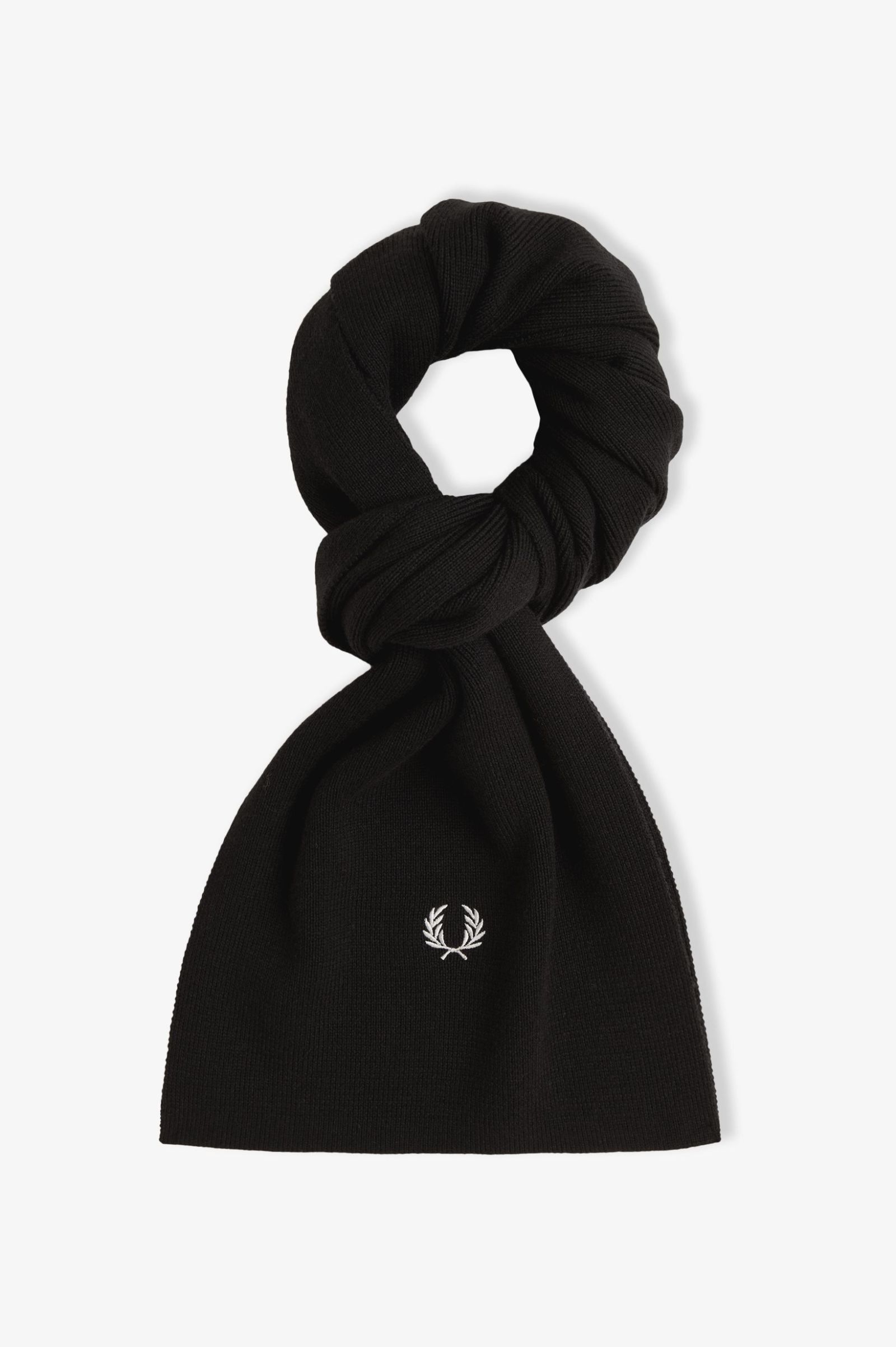 Fred Perry Merino Wool Scarf (Black/Snowwhite)