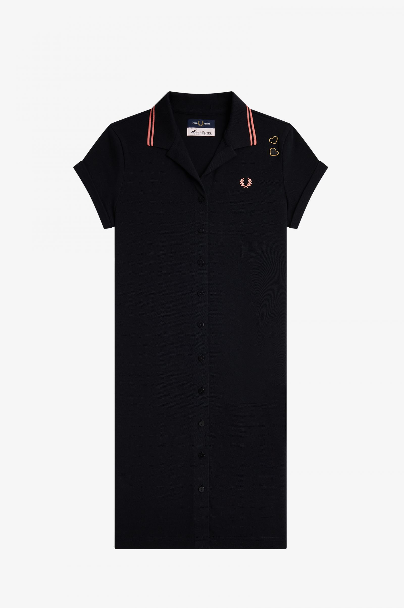 Fred Perry Amy Winehouse  Hemdkleid aus Piqué mit Knopfleiste