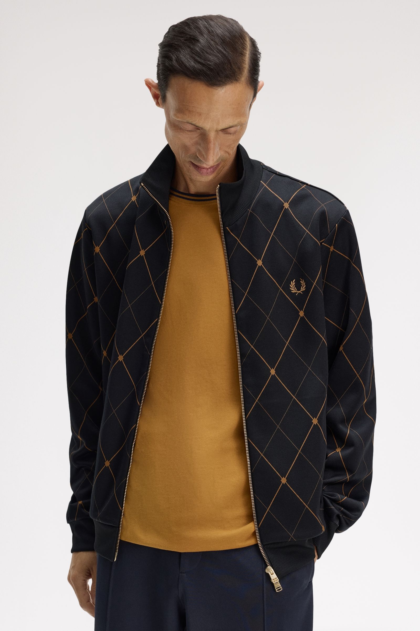 Fred Perry Argyle Track Jacket (Black)