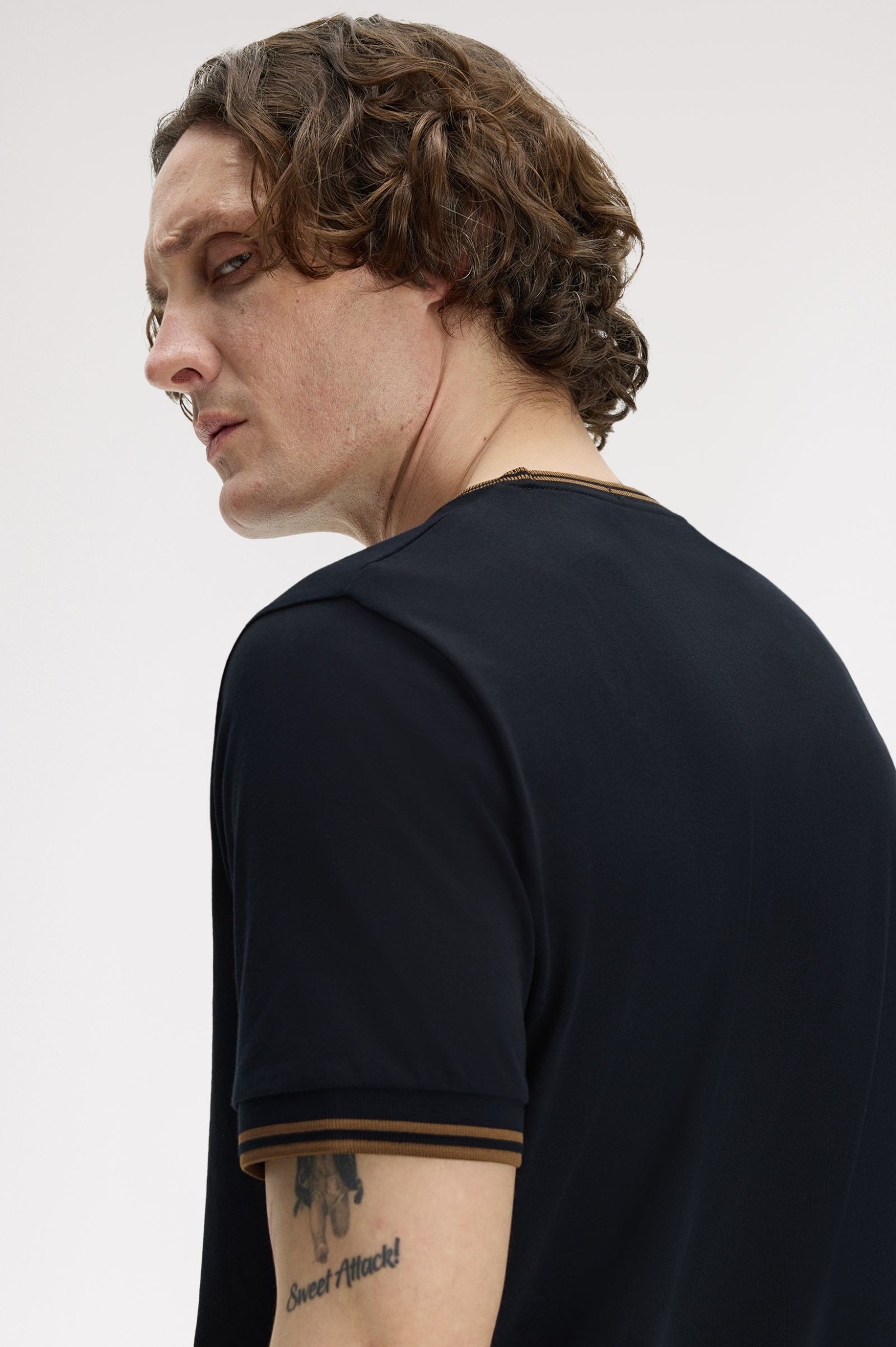 Fred Perry Twin Tipped T-Shirt (Navy/Bronze)