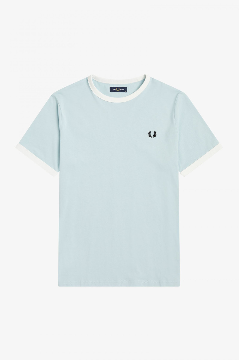 Fred Perry Ringer Shirt Chalk Blue-XL