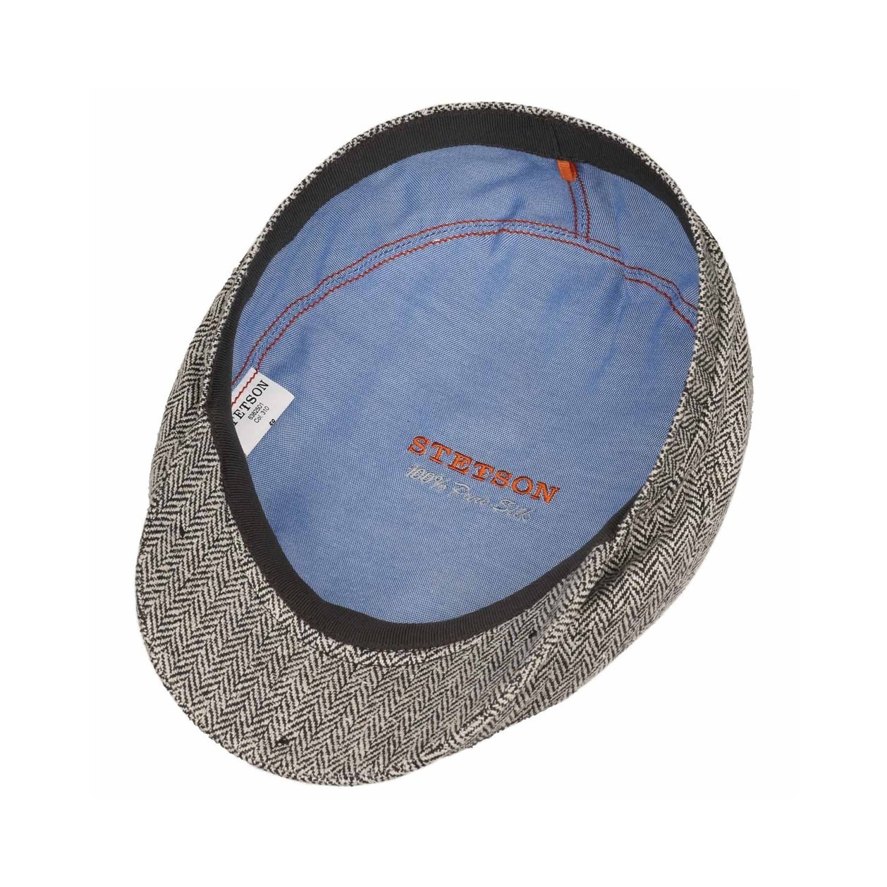 Stetson Belfast Silk Flat Cap (Black/White)