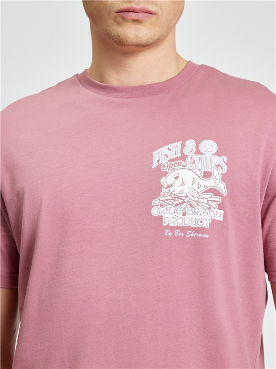 Ben Sherman Fish And Chips T-Shirt (Raspberry)