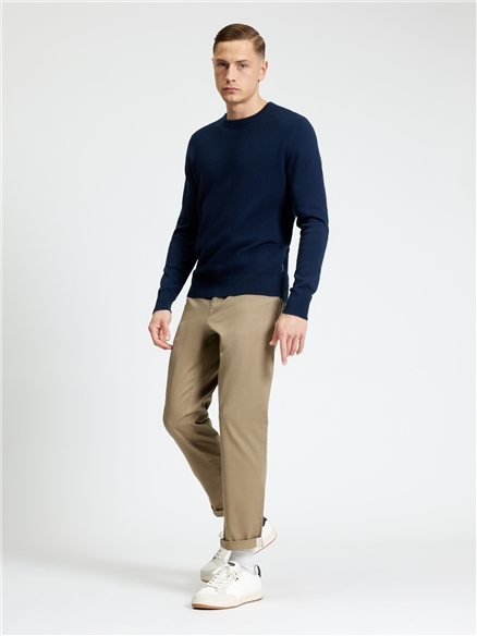 Ben Sherman Textured Front Crew Neck (Dark Navy)