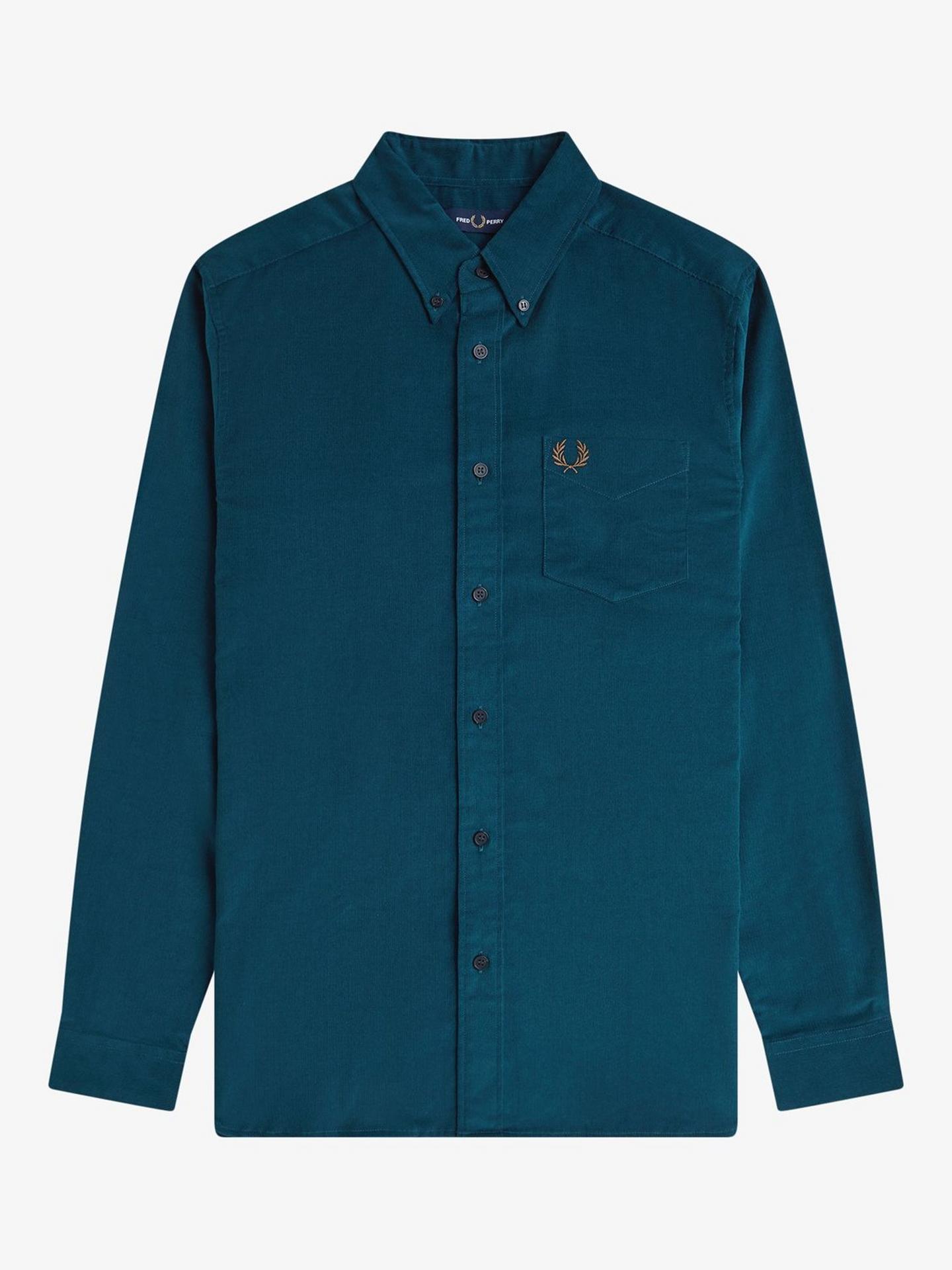 Fred Perry Needle Cord Shirt (Dark Petrol)