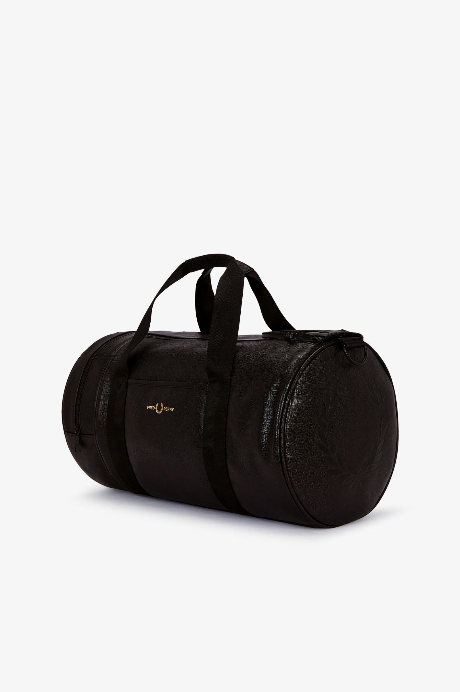 Fred Perry Scotchgrain Leather Barrel Bag