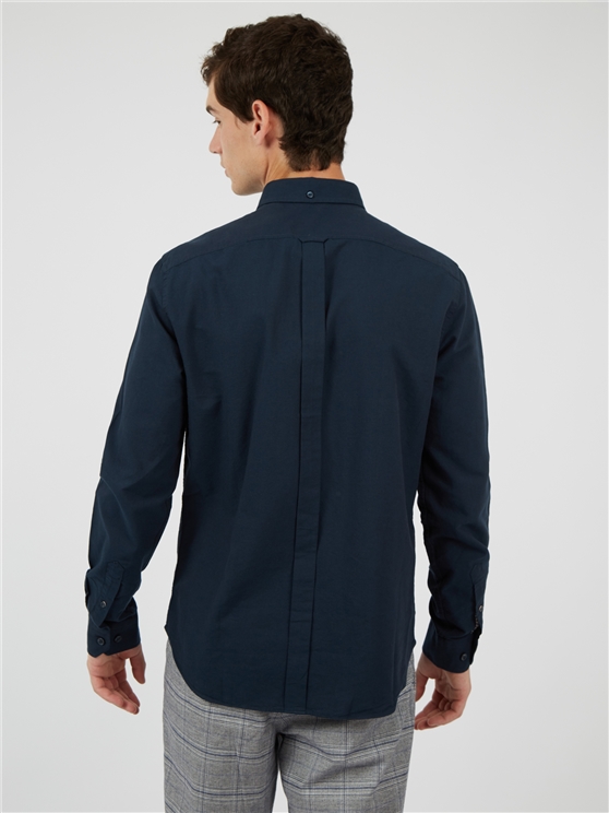 Ben Sherman Organic Oxford Long Sleeve Shirt in Dark Navy 