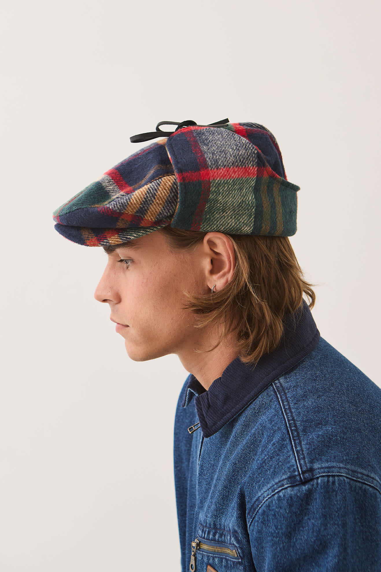 Brixton Barrel Earflap Snap Cap (Navy/Green/Red/Cream)