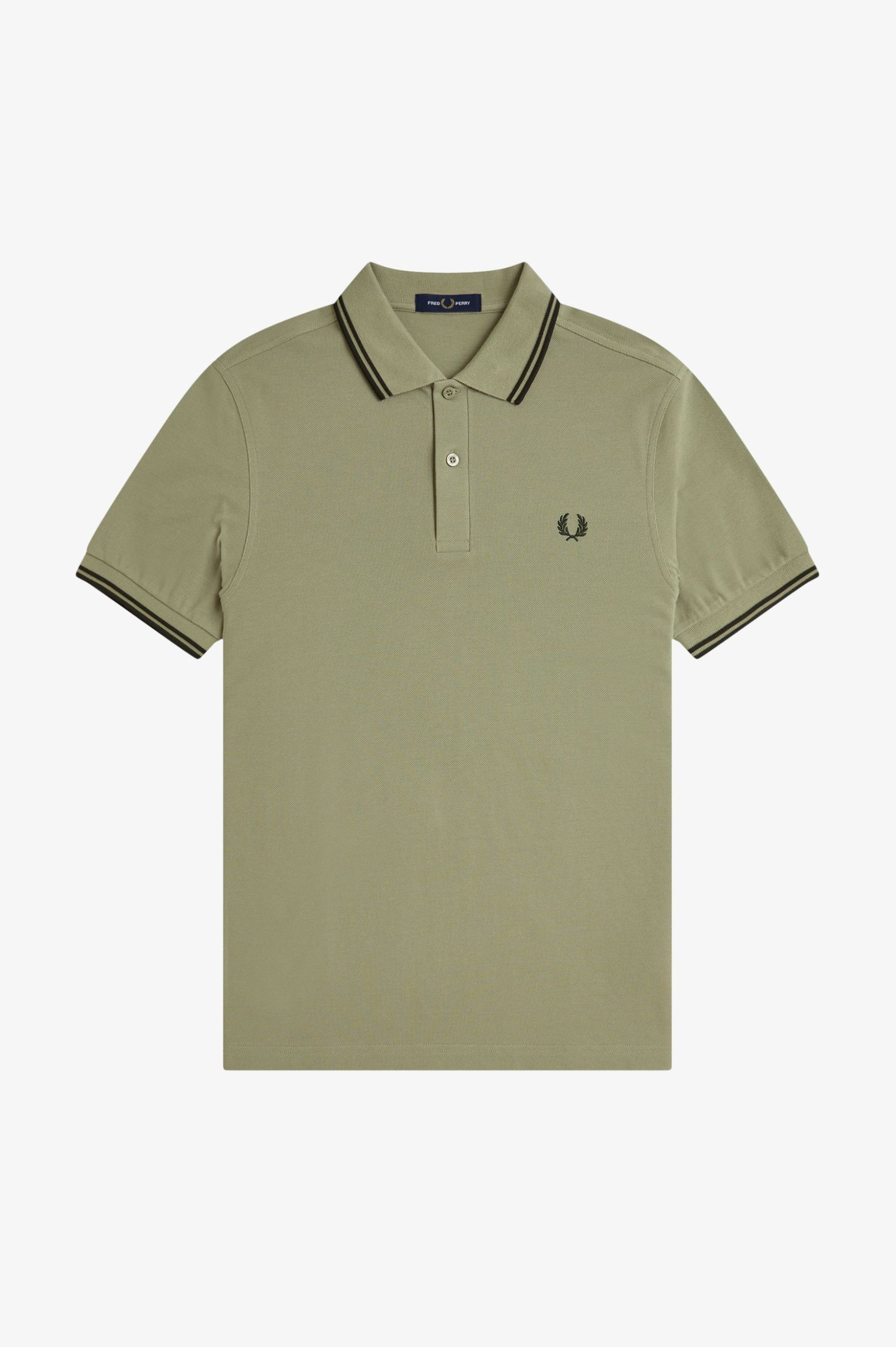 Fred Perry Shirt M3600 in Olive Mint/Night Green 