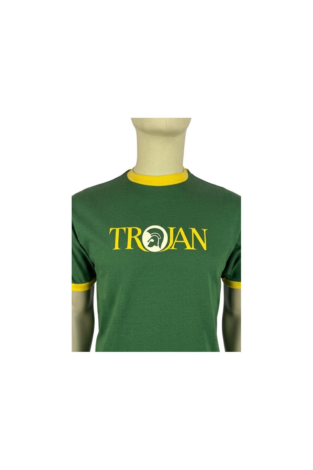 Trojan Logo Ringer Tee (Green) TC/1014
