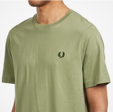 Fred Perry Crew Neck T-Shirt in Olive Mint 