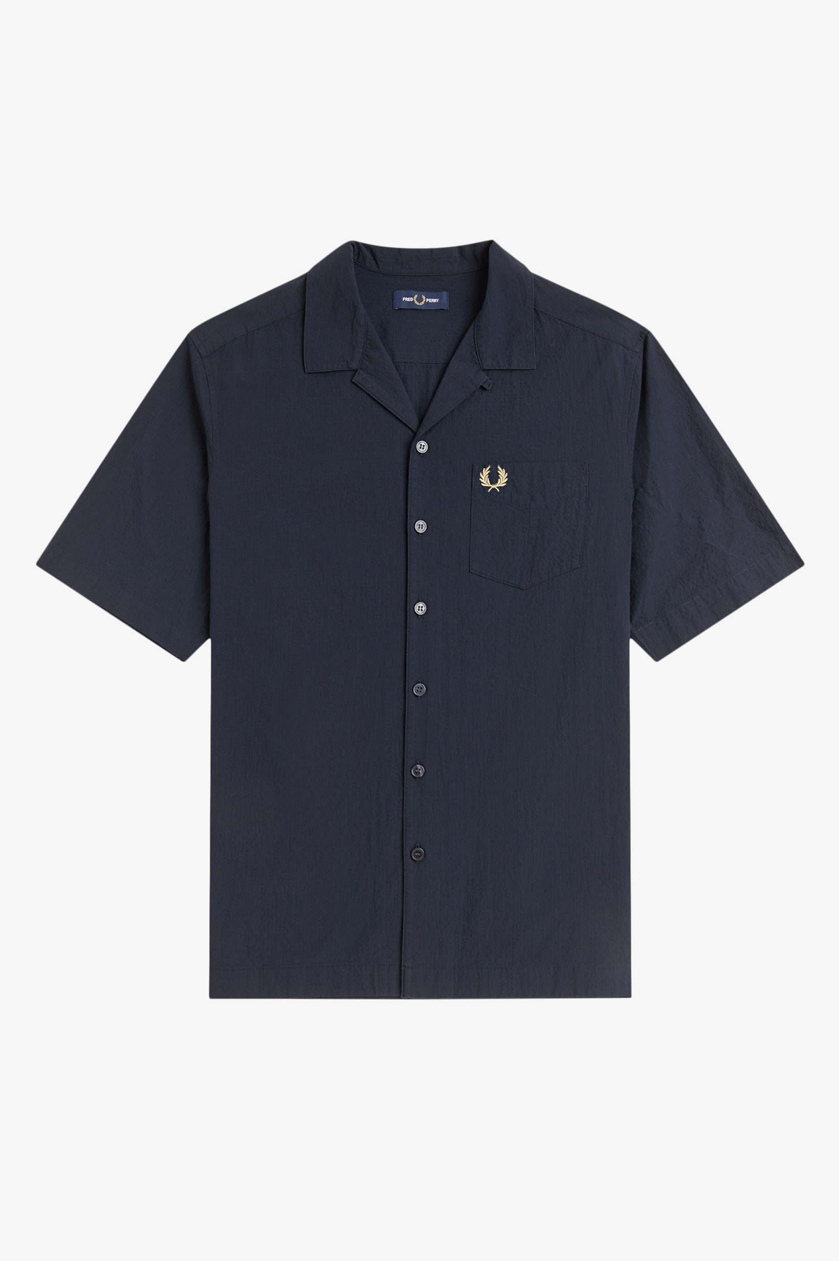 Fred Perry Seersucker Revere Collar (Navy)