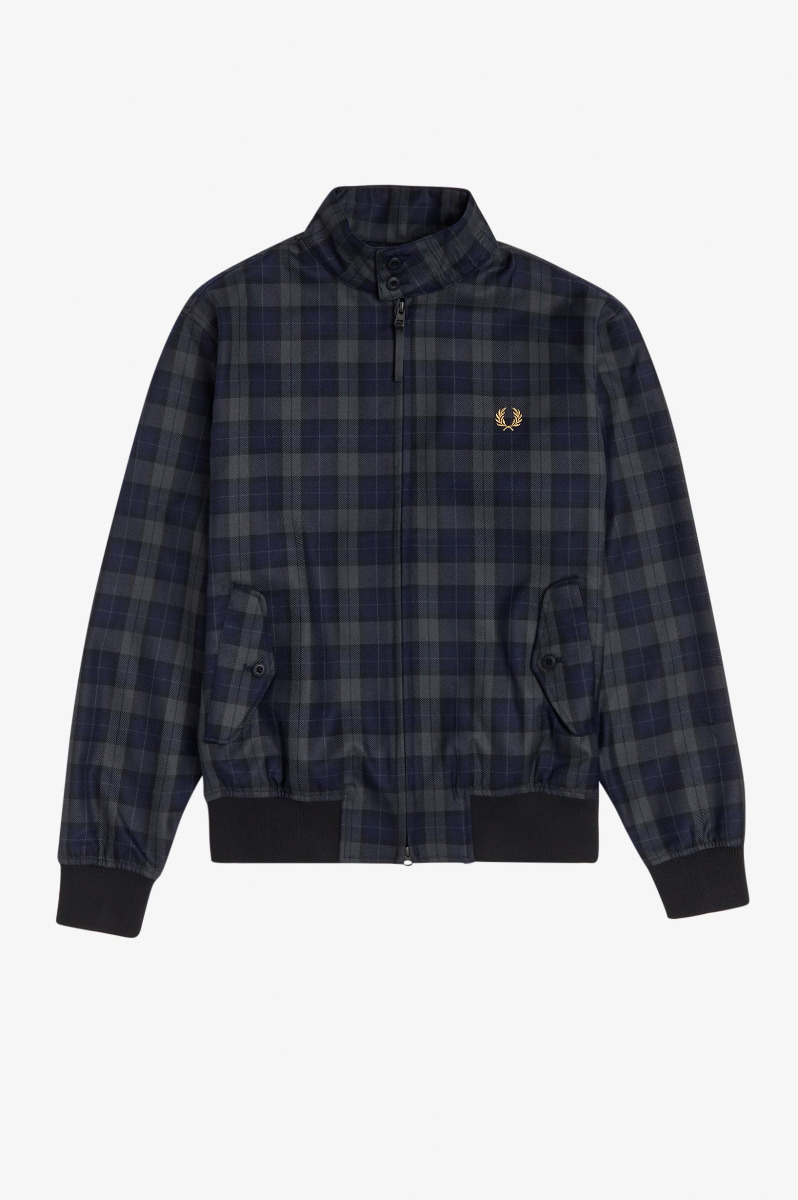 Fred Perry Jacke Check Harrington  Navy J1534-XL