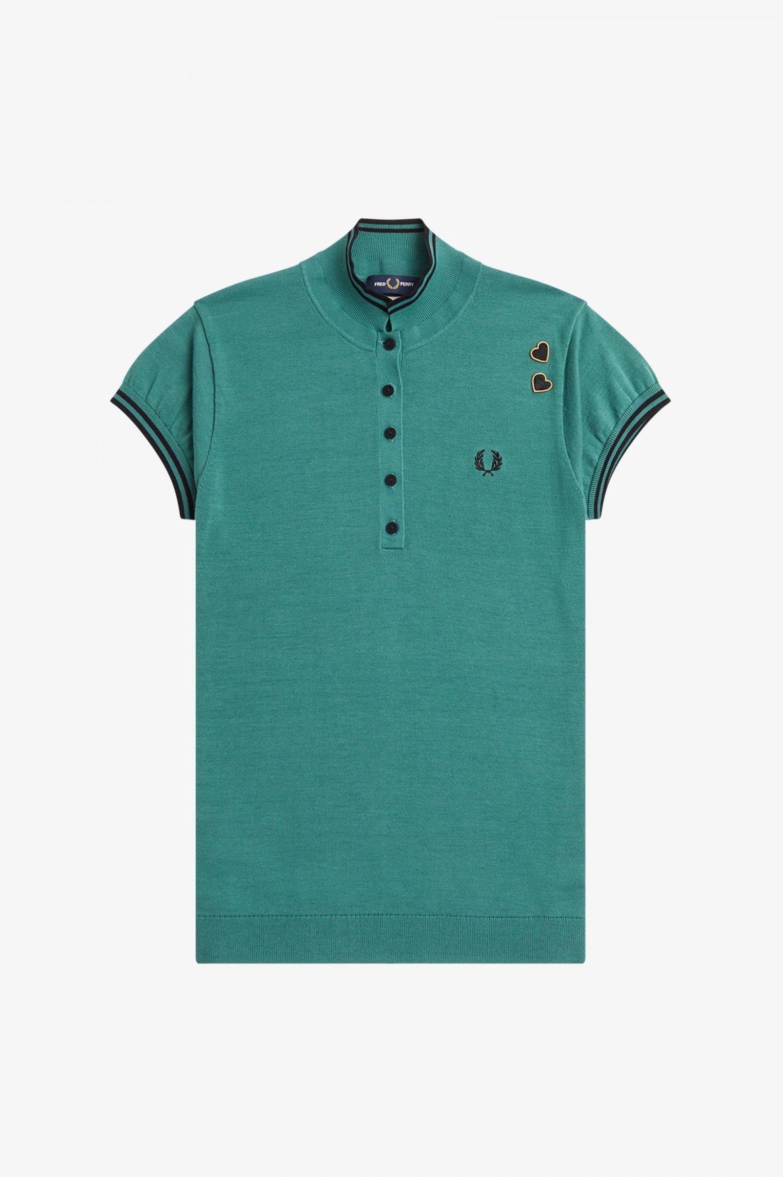 Fred Perry Amy Winehouse Knitte Shirt in Deep Mint