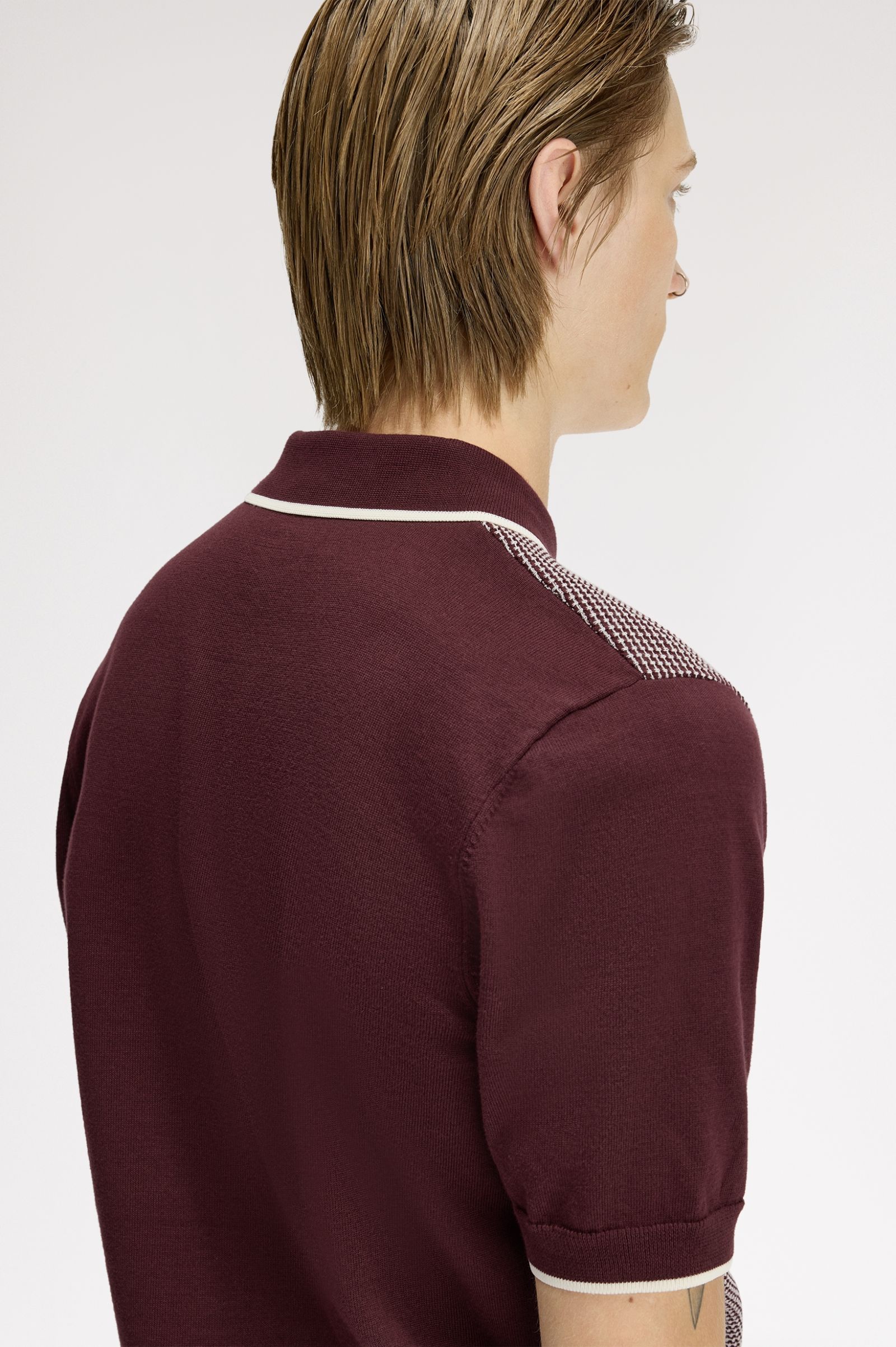 Fred Perry Tonic Waffle Knitted Shirt (Oxblood)
