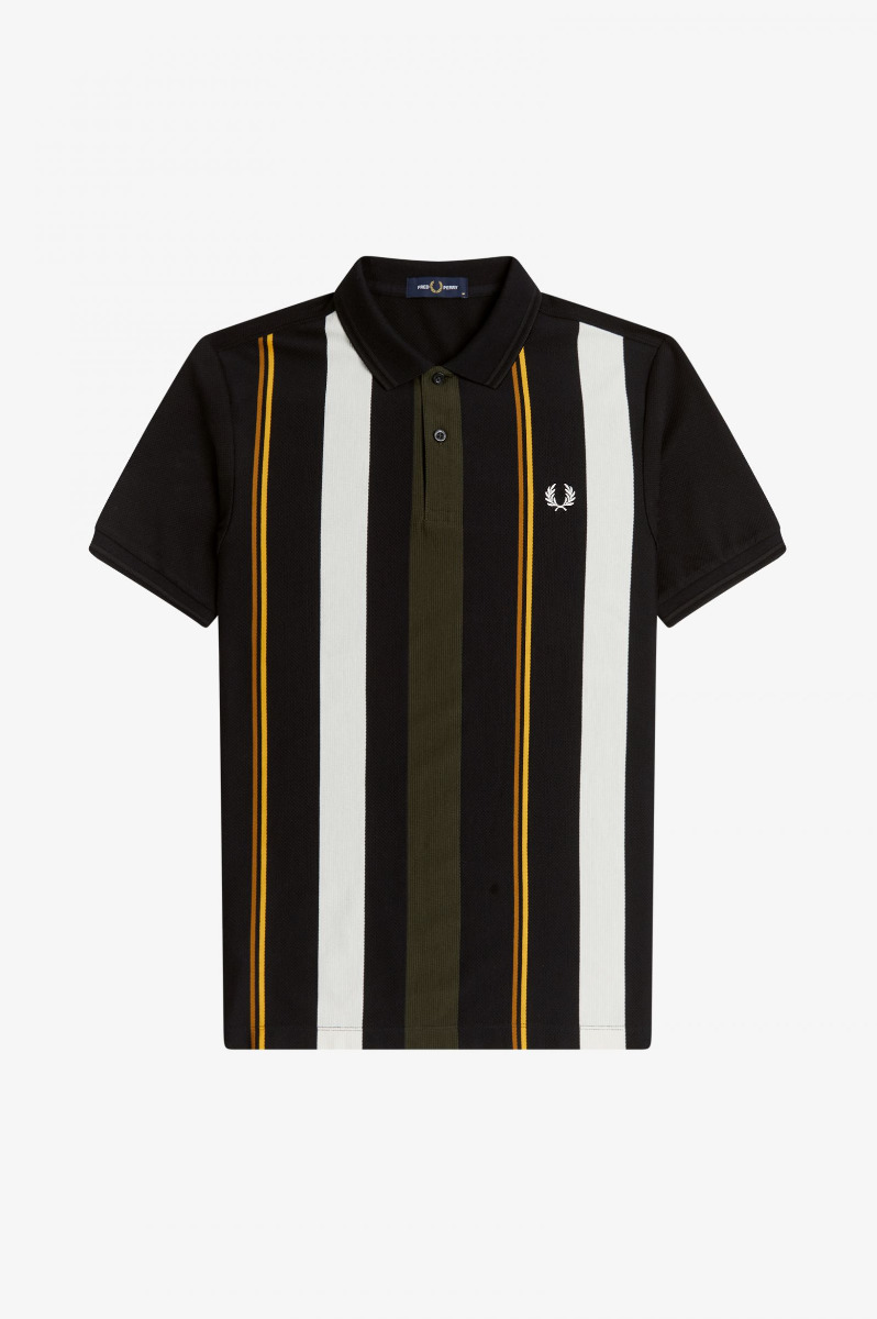 Fred Perry Knitted Stripe Polo Black