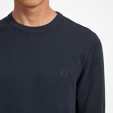 Fred Perry Pique Stitch Jumper (Navy) 