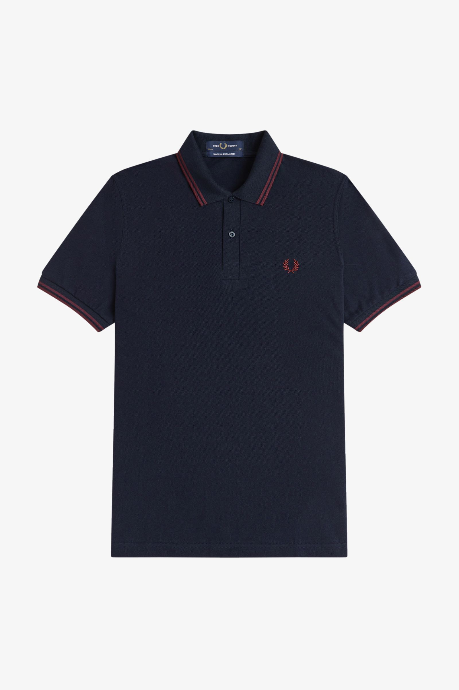 Fred Perry Made in England M12 Poloshirt (Navy/Oxblood)