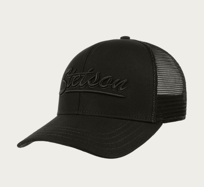 Stetson Monochrome Trucker Cap in Black