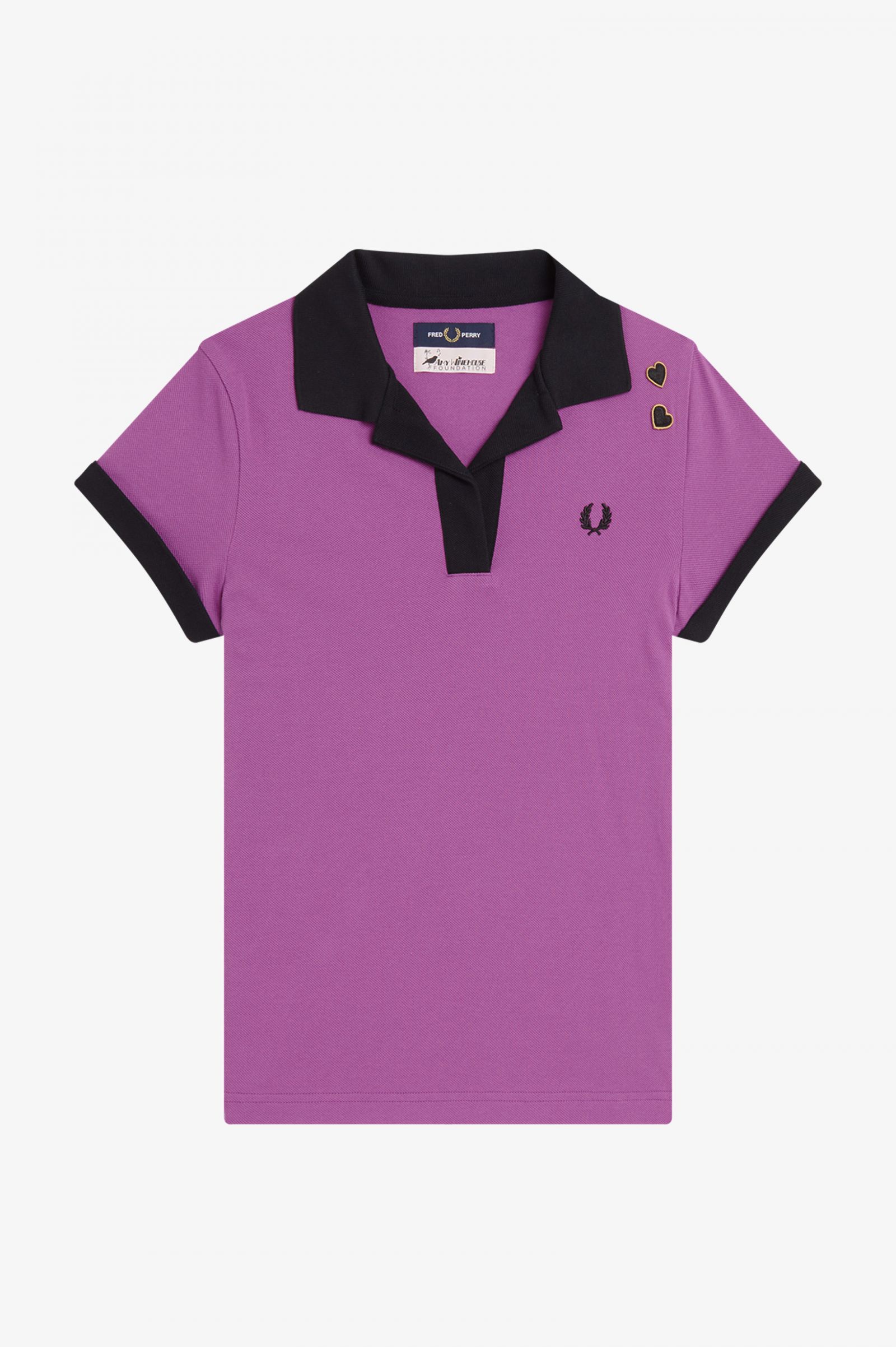 Fred Perry Piqué-Hemd mit offenem Kragen Amy Winehouse Foundation