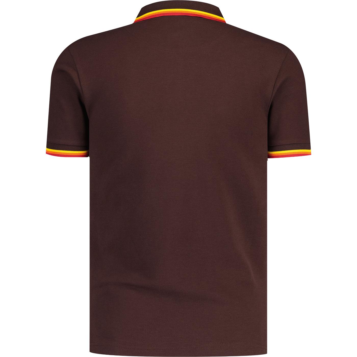 Trojan Tipped Pique Polo Shirt (Chocolate) TC/1041