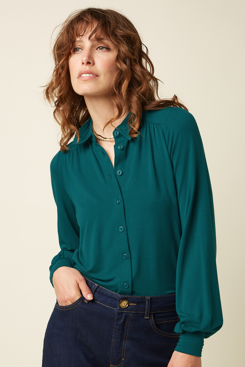 King Louie Carina Blouse Tulum (Spruced Green)