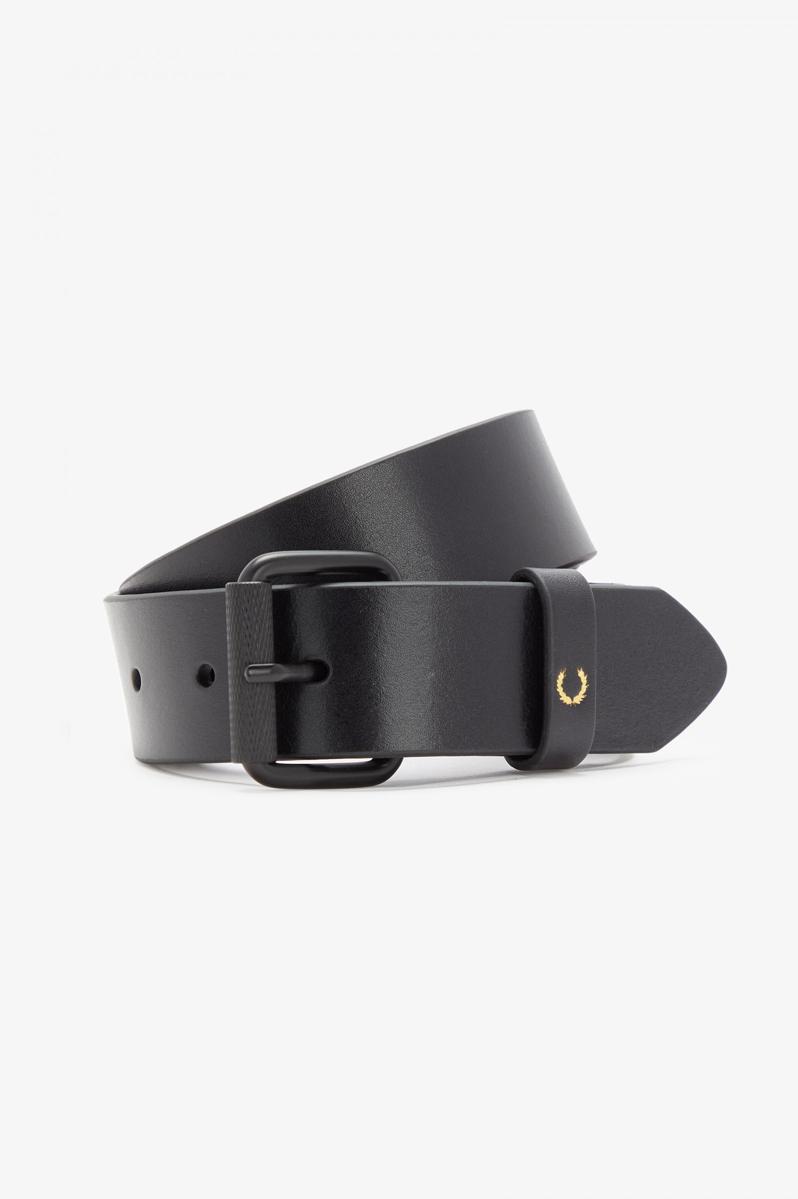 Fred Perry Burnished Leather Belt in Black