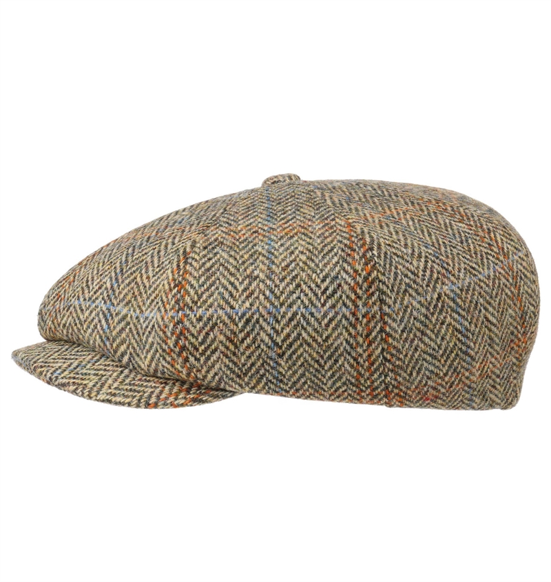 Stetson Hereford Harris Tweed Newsboy Cap beige