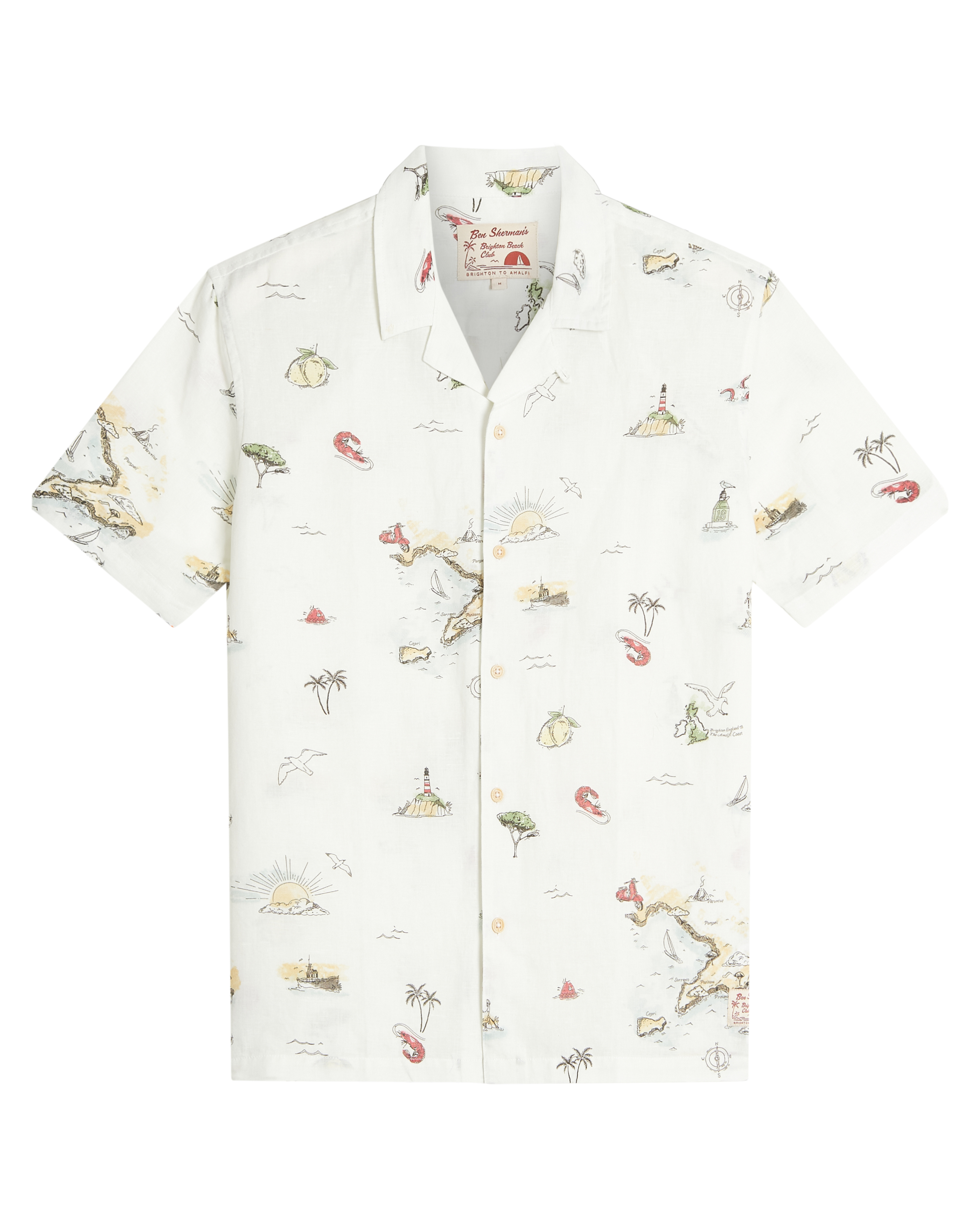 Ben Sherman Brighton to Amalfi Short  Sleeve in Snowwhite    