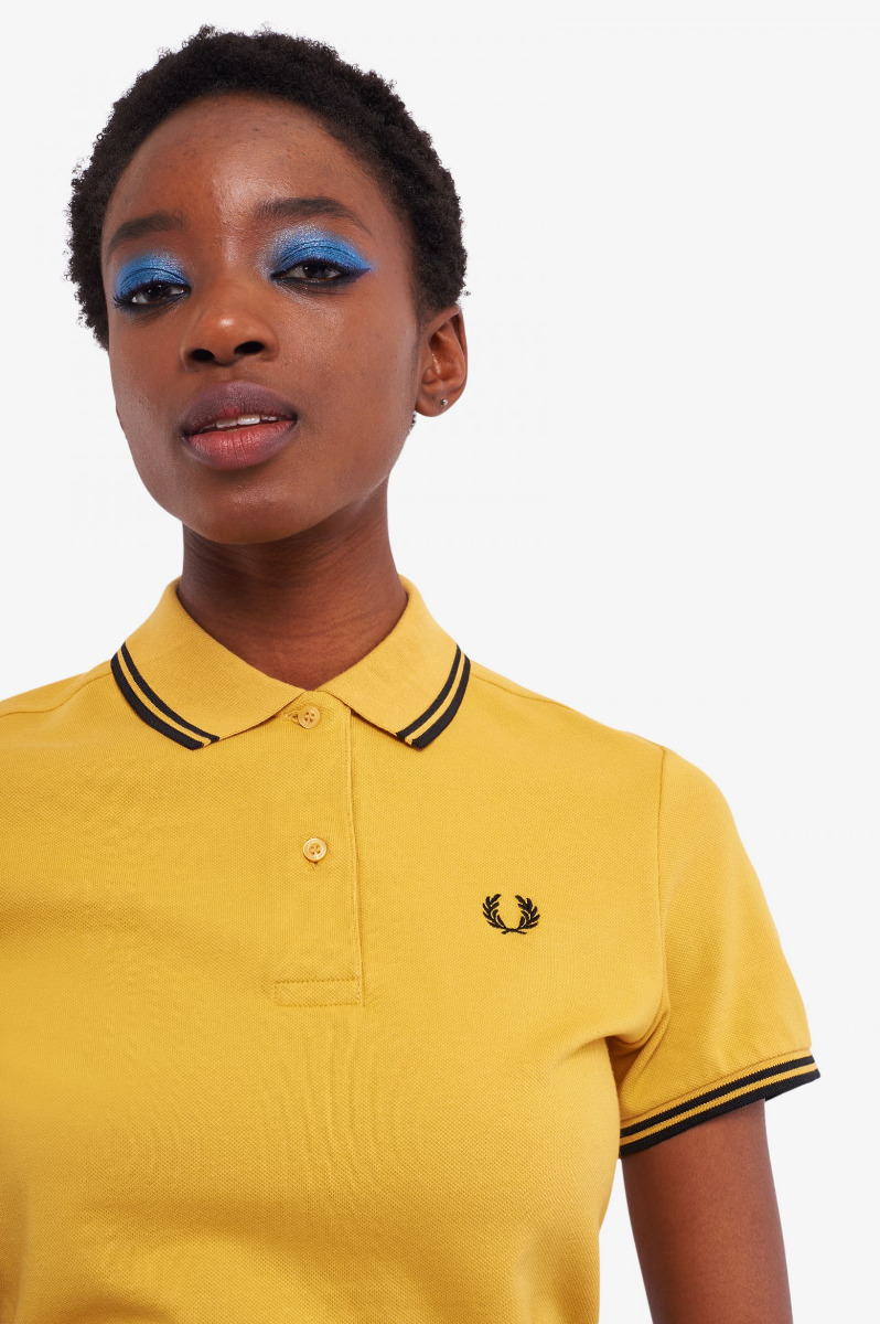 Fred Perry Twin Tipped Polo Shirt G3600 Sweetcorn-12