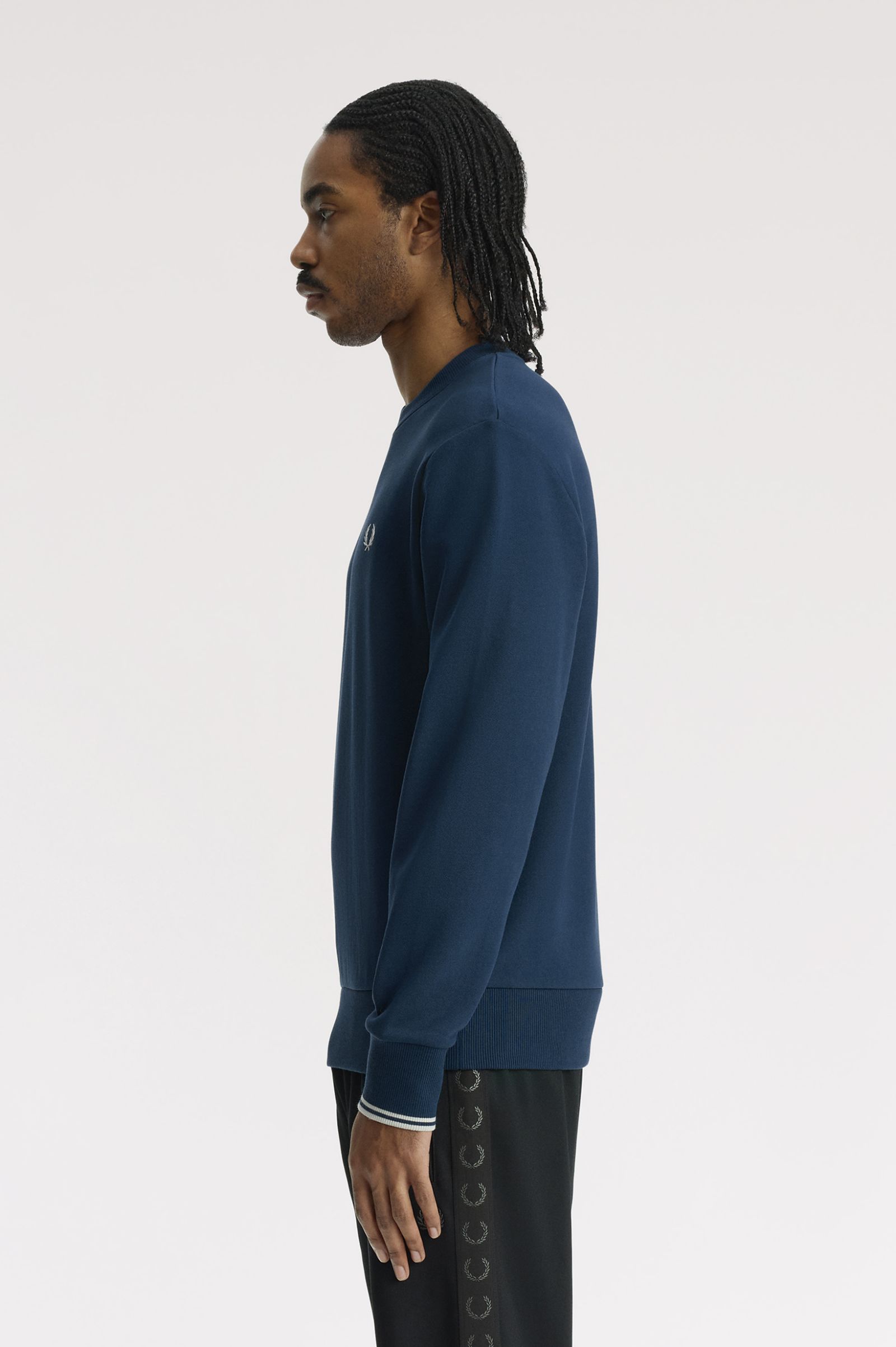 Fred Perry Crew Neck Sweatshirt (Mod Blue/Slate)