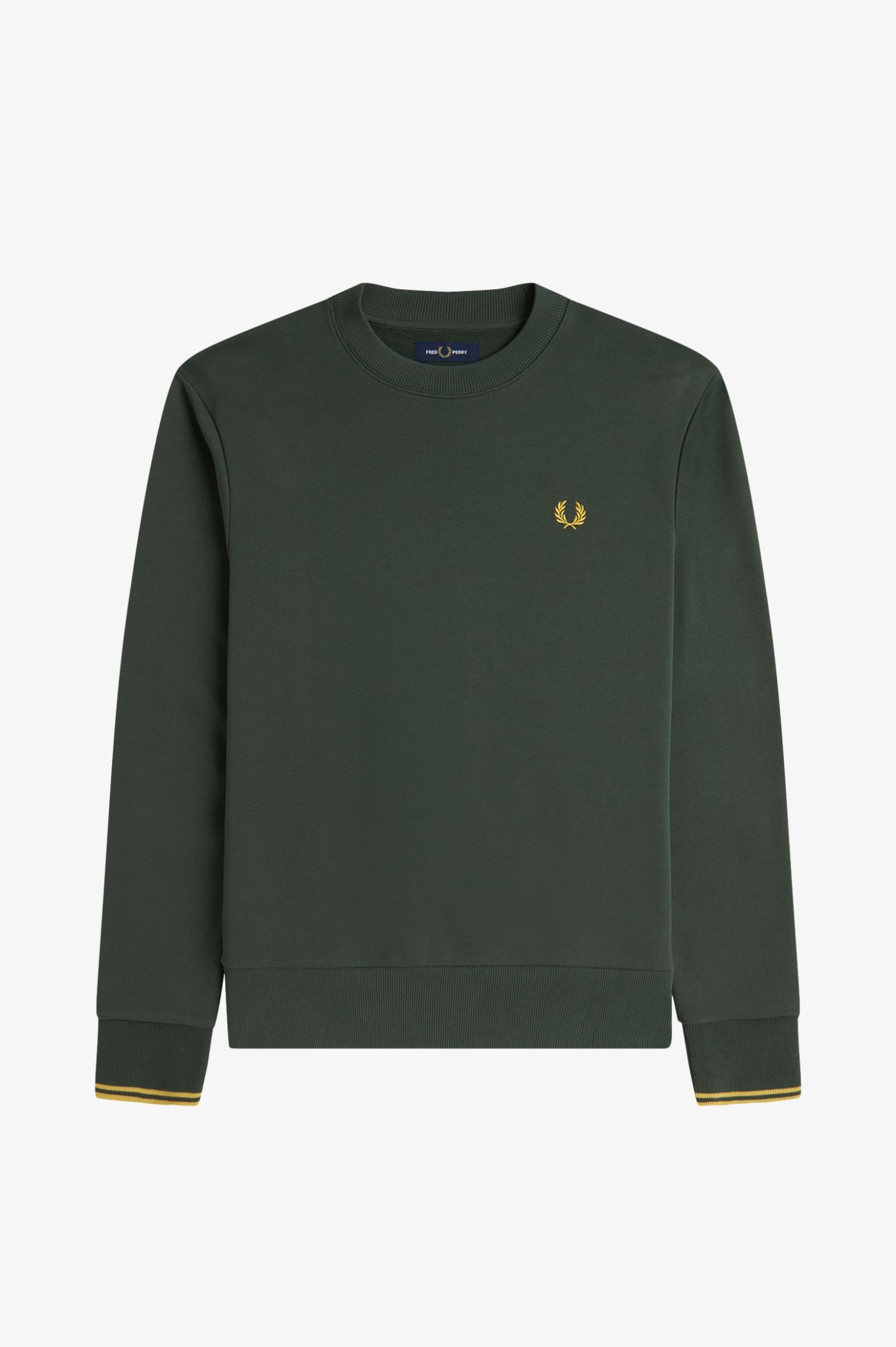 Fred Perry Crew Neck Sweatshirt in Court Green 