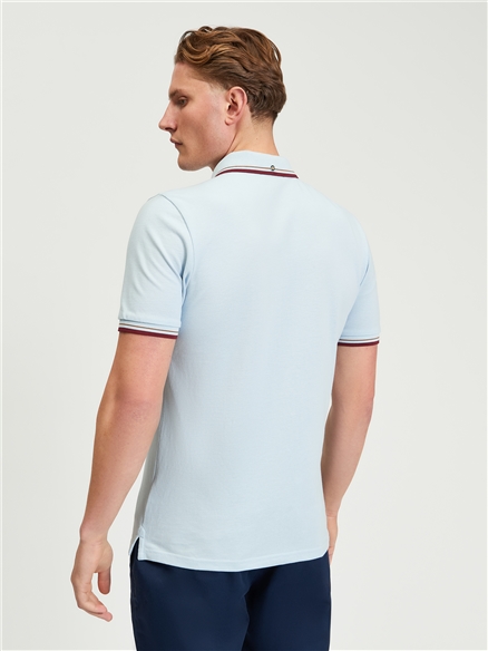 Ben Sherman Short Sleeve Signature Pique Polo (Powder Blue)