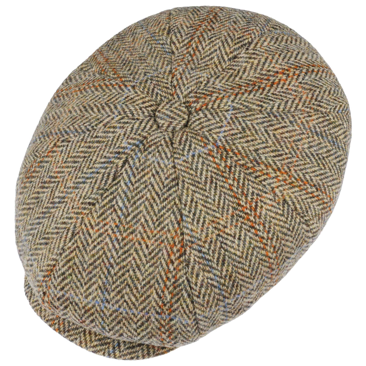 Stetson Hereford Harris Tweed Newsboy Cap beige