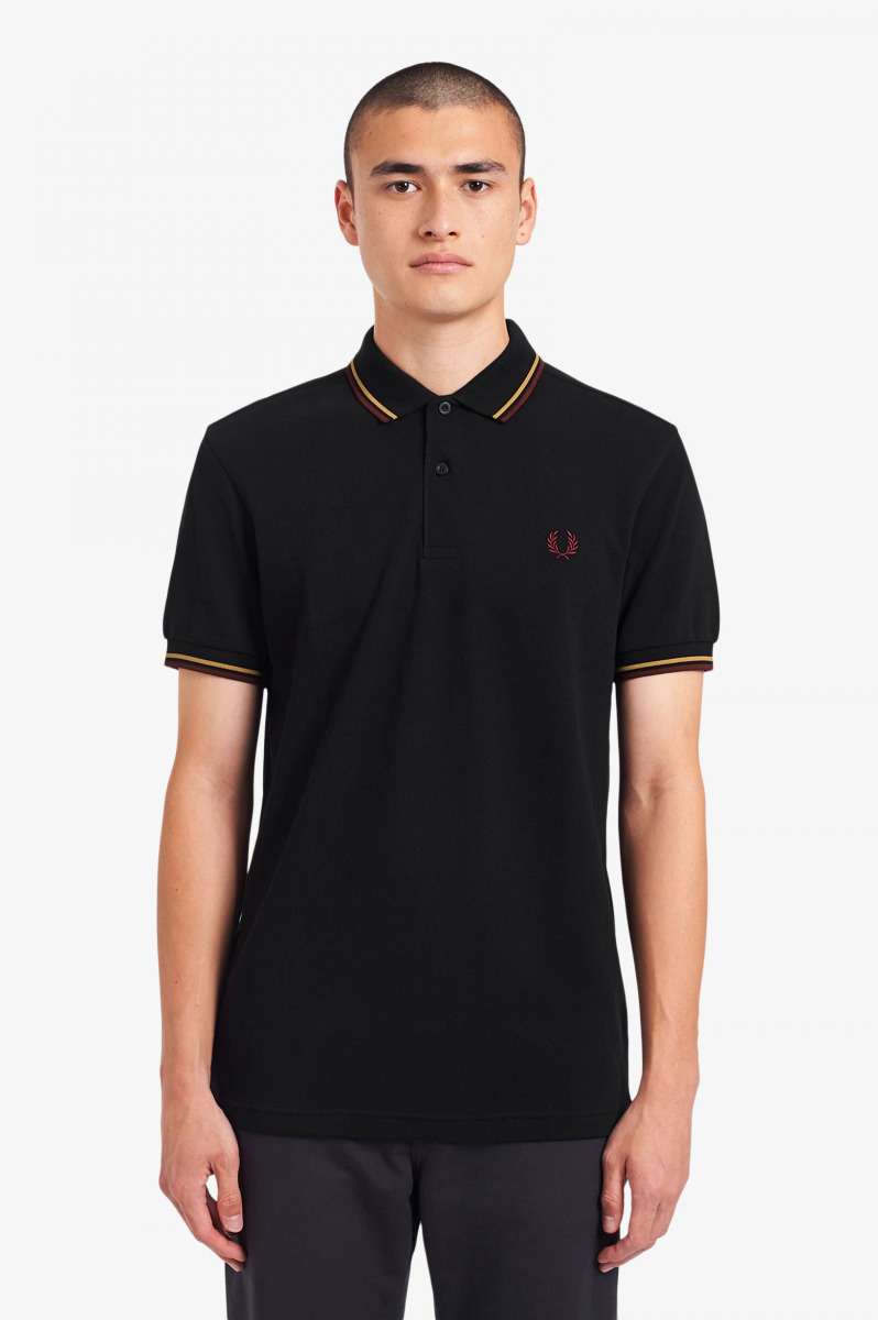 Fred Perry Poloshirt Black/1964Gold N04-XXXL