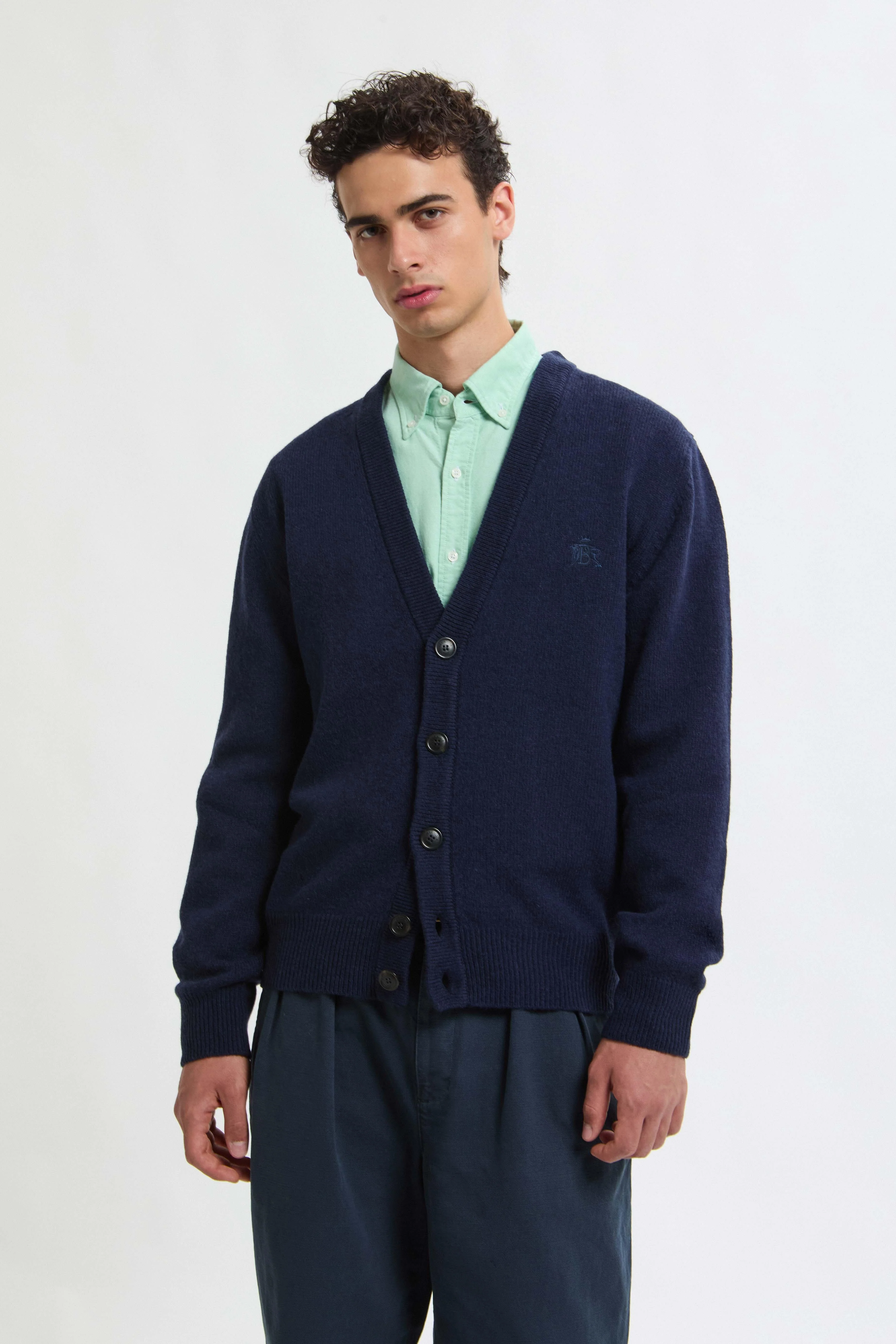 Baracuta Shetland Cardigan (Navy)
