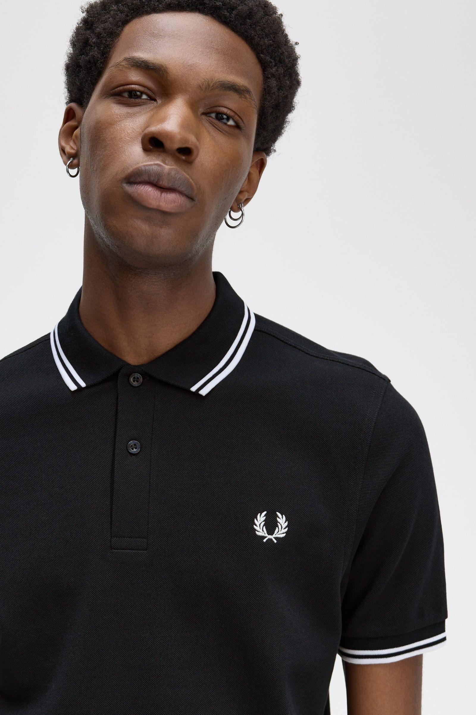 Fred Perry Twin Tipped Shirt in Navy/White
