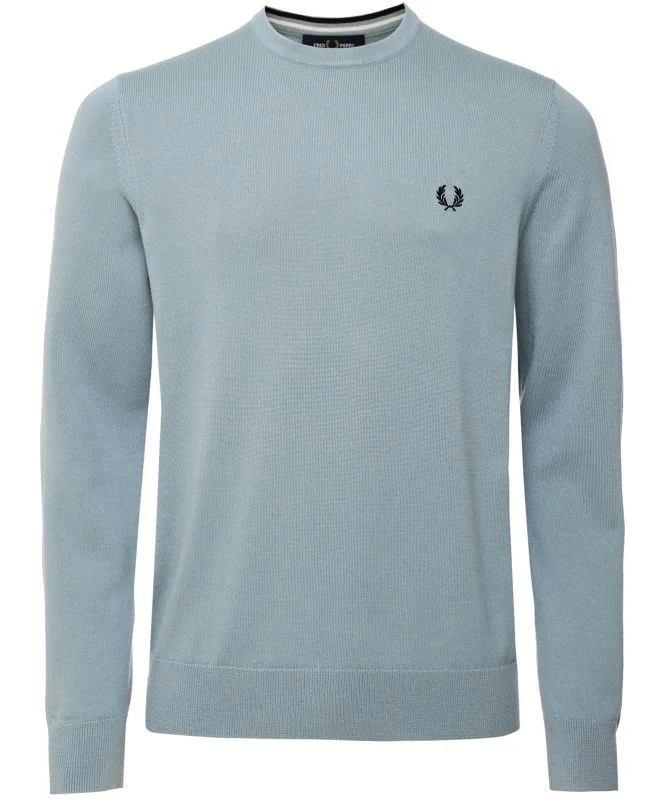 Fred Perry Klassischer Rundhalspullover Silver Blue