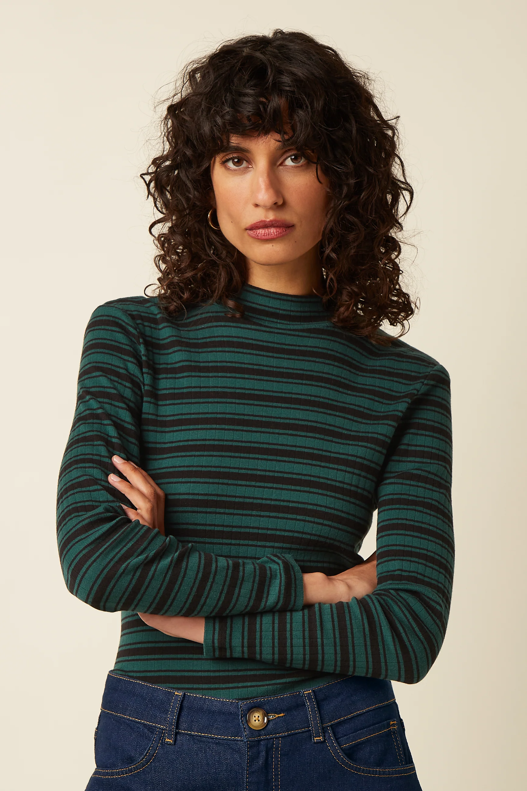 King Louie Turtle Top Rae Stripe (Botanical Green)
