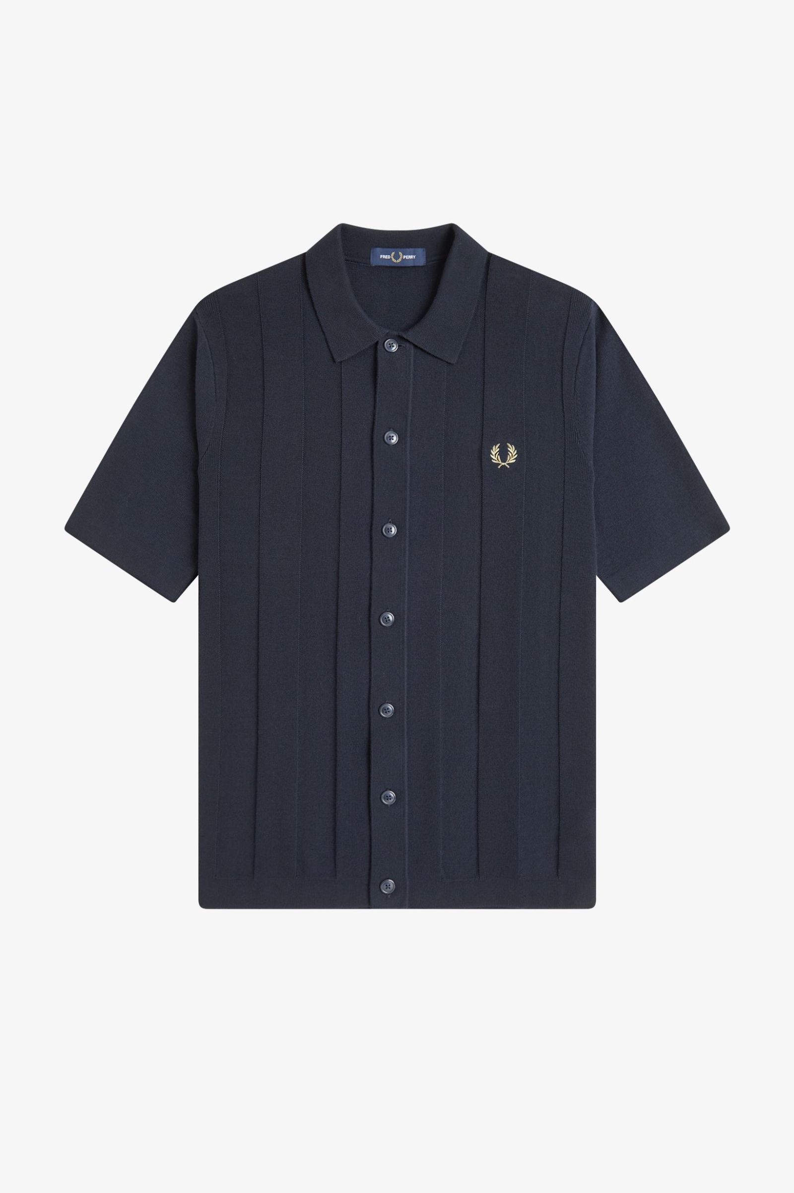 Fred Perry Tonal Vertical Stripe Shirt (Navy)
