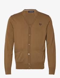 Fred Perry Classic Cardigan in Shaded Stone