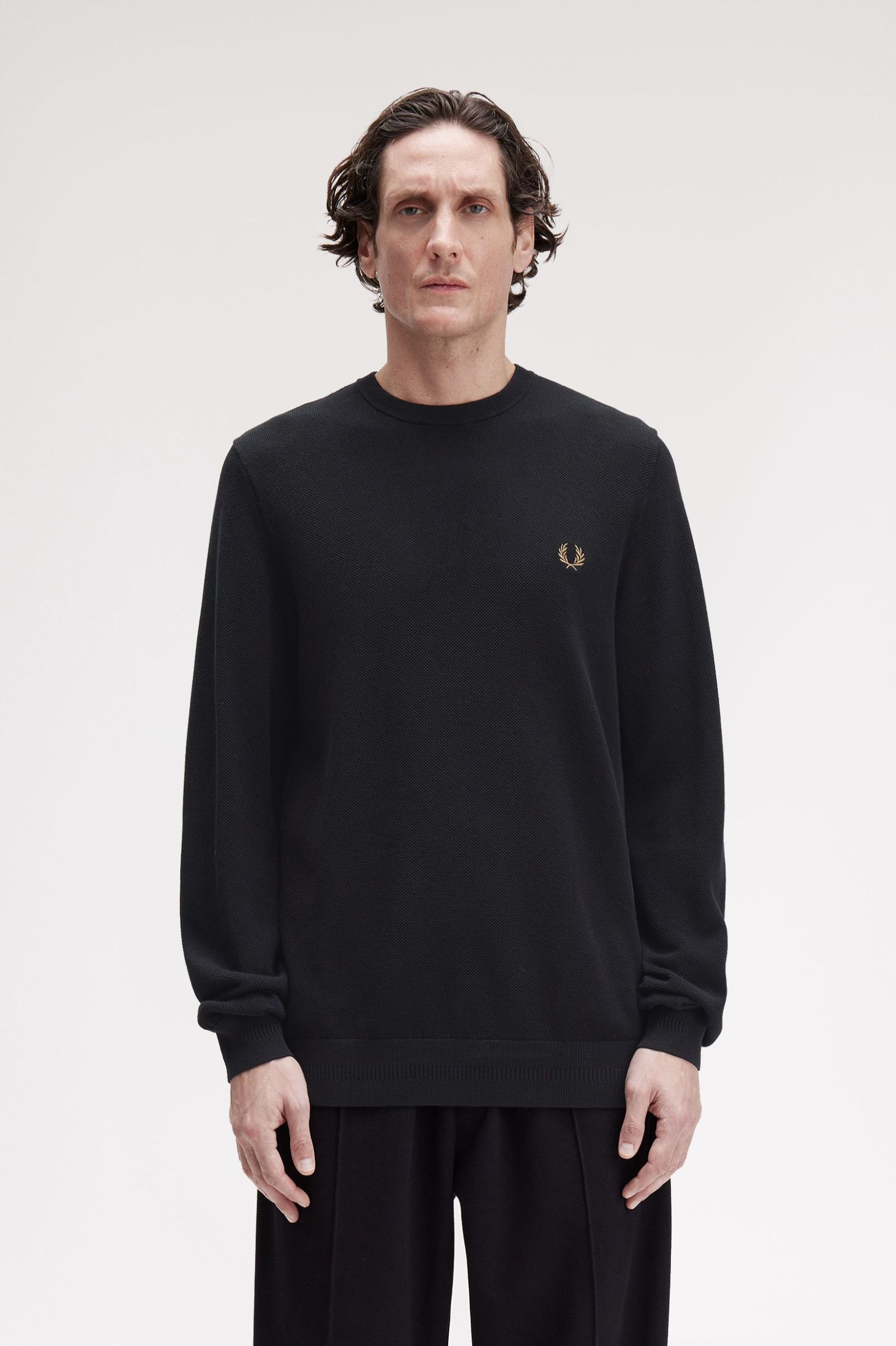 Fred Perry Piqué Stitch Jumper (Black)