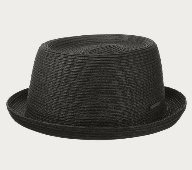 Stetson Dawson Pork Pie Straw Hat (Black)