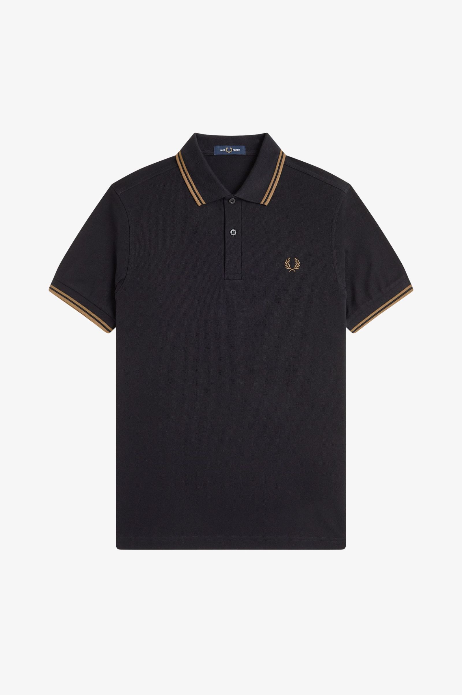 Fred Perry Twin Tipped Polo Shirt (Black/Shaded Stone)