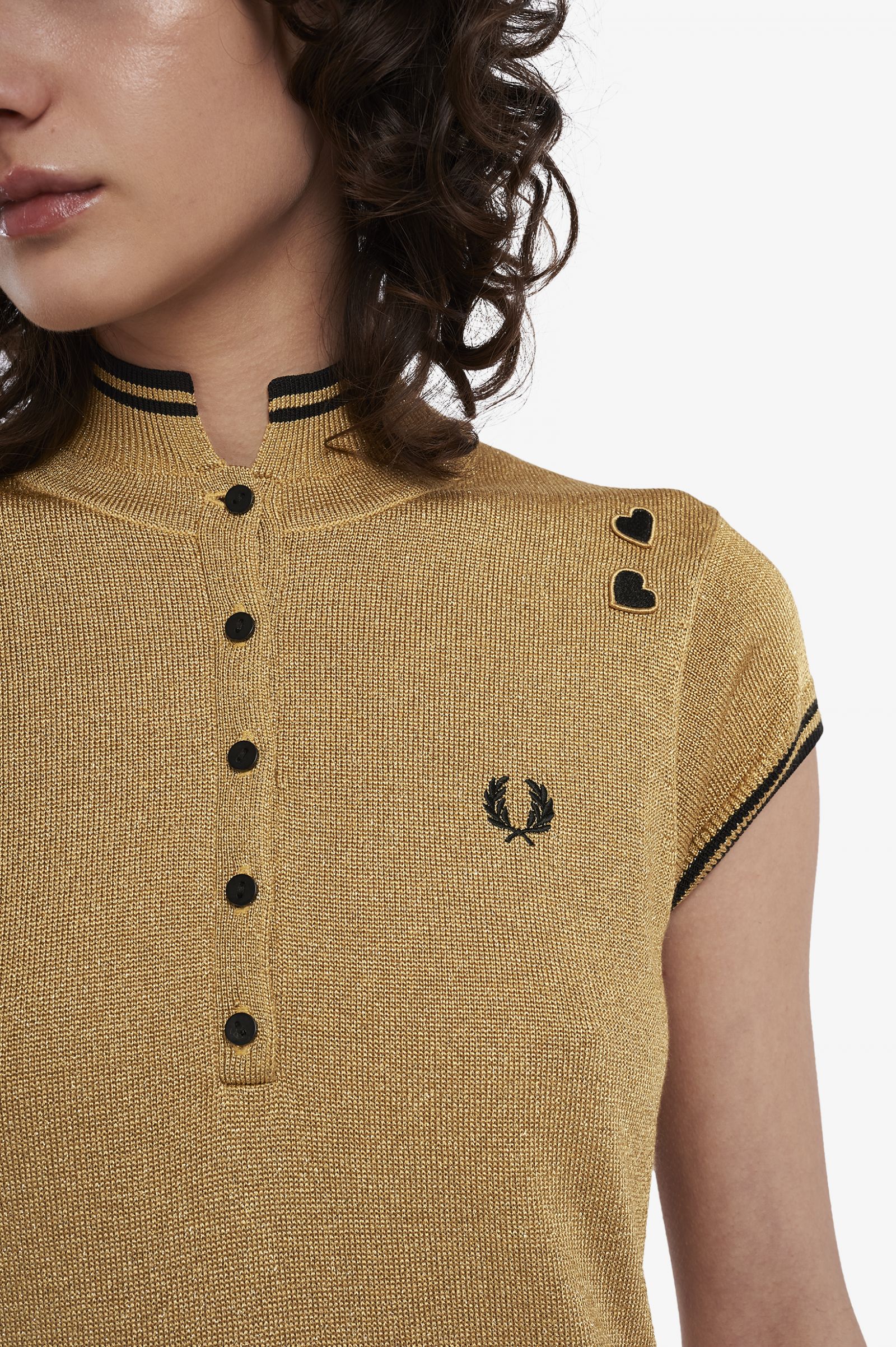 Fred Perry Amy Winehouse Foundation Strickkleid mit Metallic-Effekt