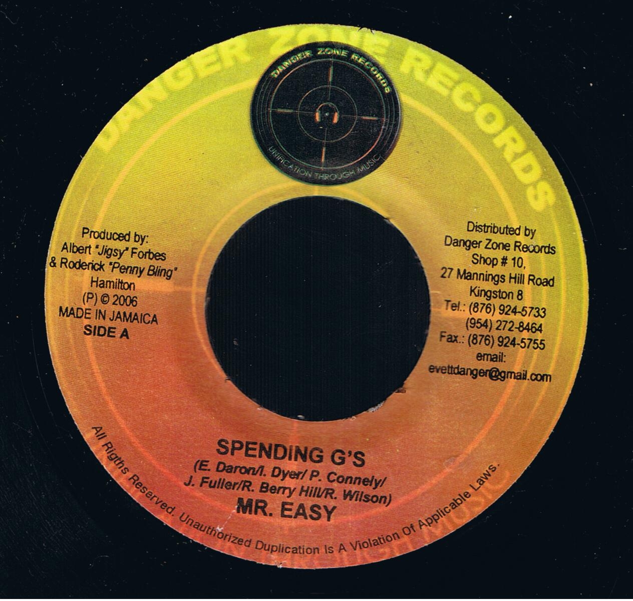 Mr.Easy - Spending G's / Movado - Gun Battle (7") 