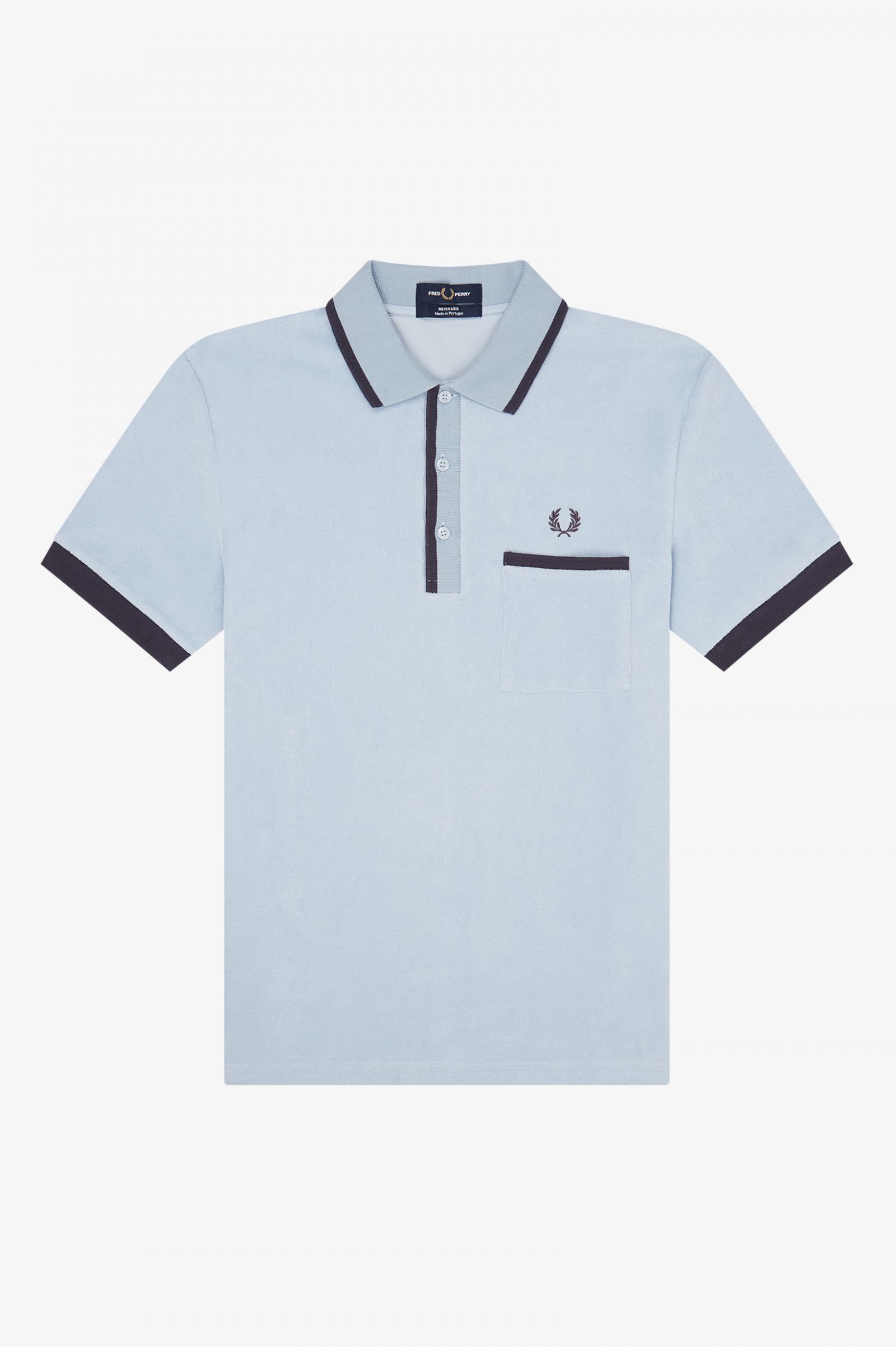 Fred Perry Poloshirt aus Frottee in Fog Blue